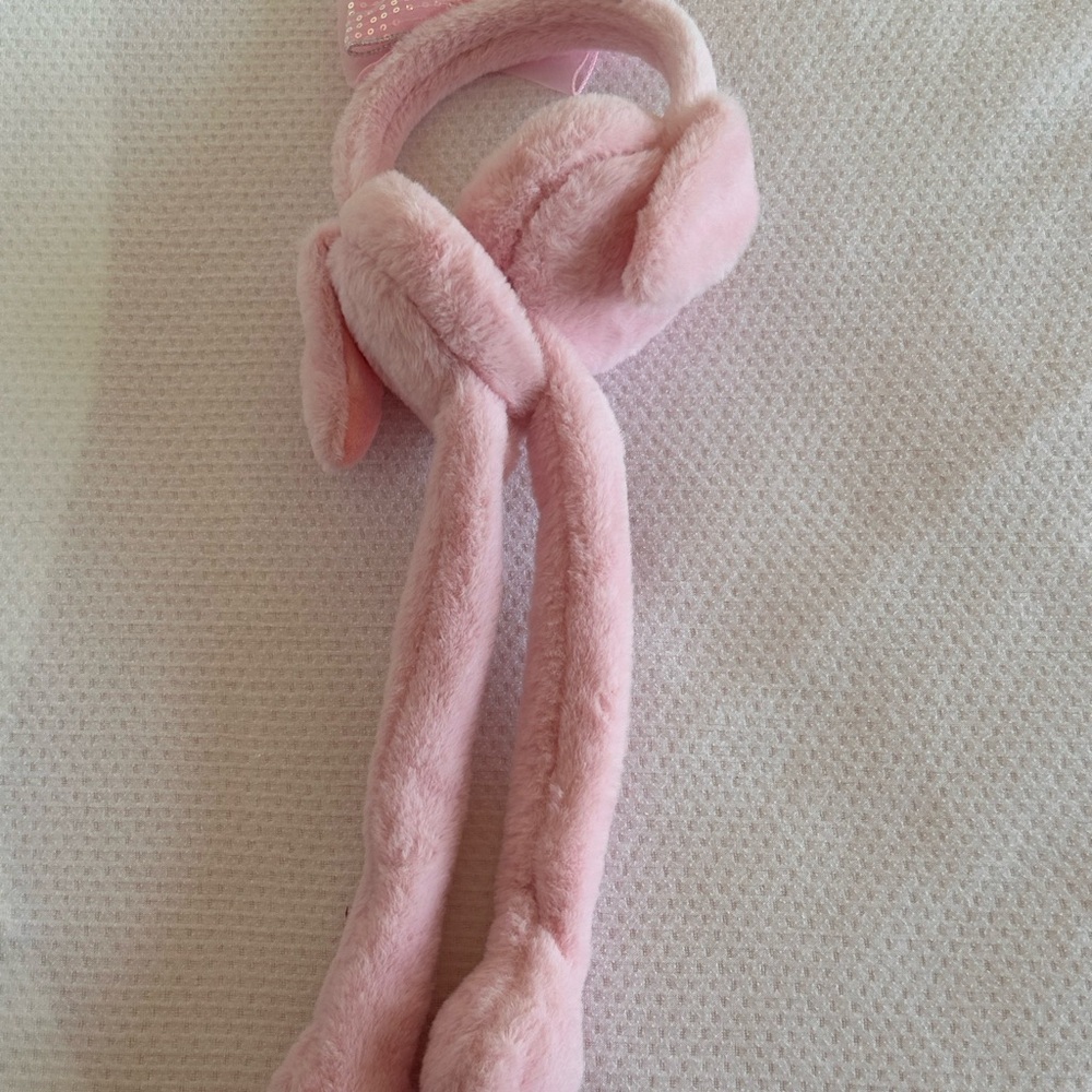 Pink Furry Earmuffs with Bow
